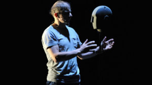 Simon McBurney in "The Encounter" at the Golden Theatre