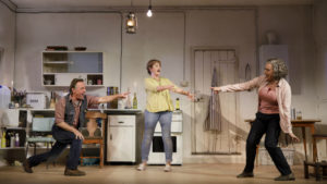 Ron Cook, Francesca Annis, and Deborah Findlay in Lucy Kirkwood's "The Children" at the Samuel J. Friedman Theatre.