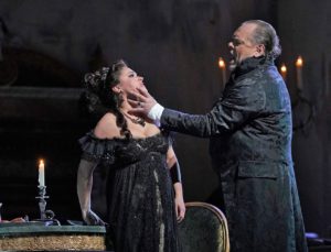 Anna Netrebko and Michael Volle in Puccini's "Tosca" at the Metropolitan Opera.