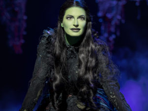 Jackie Burns as Elphaba in "Wicked" at the Gershwin Theatre.