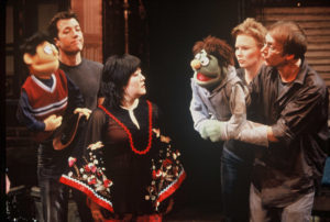 Ann Harada as Christmas Eve in the original production of "Avenue Q"; the production currently plays at New World Stages.