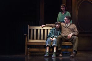 Irene Poole, Jonathan Goad, and Clara Poppy Kushnir in "To Kill a Mockingbird" at the Festival Theatre.