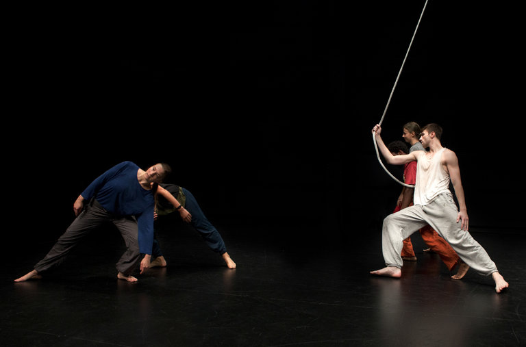 Trisha Brown Dance Company performs "Working Title", among other early works, at the BAM Fishman Space.