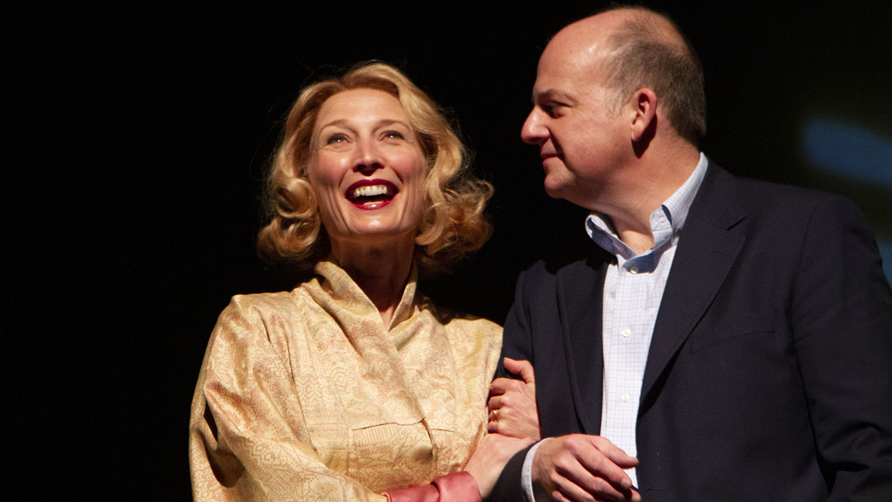 Carrie Paff and Jeffrey Bean in Calvin Trillin's "About Alice" presented by Theatre for a New Audience. Photo by Henry Grossman.