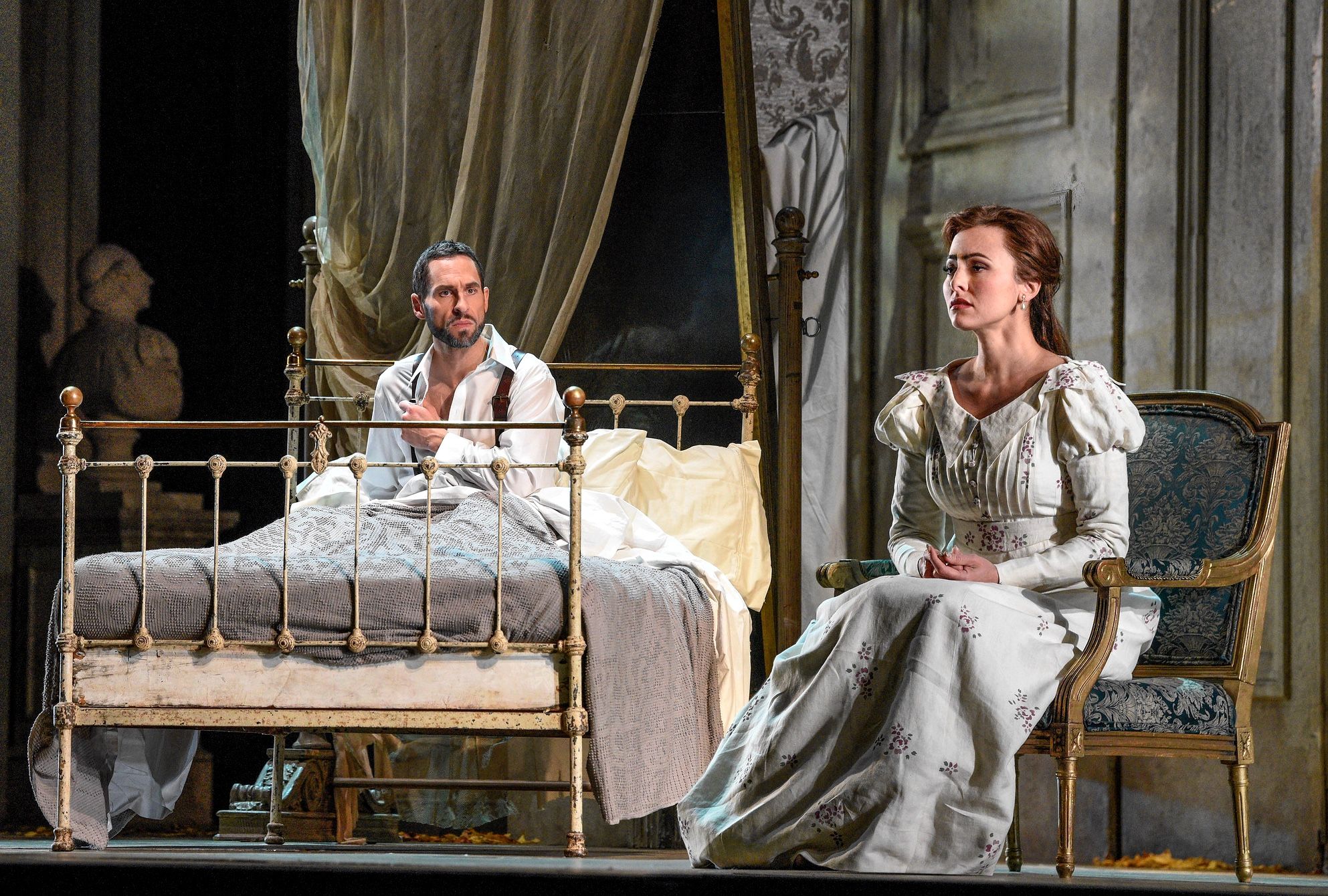 Kyle Ketelsen and Isabel Leonard in the Metropolitan Opera's production of Debussy's "Pelléas et Mélisande". Photo by Karen Almond.