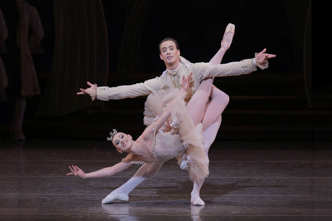 Tiler Peck and Tyler Angle in New York City Ballet's production of "The Sleeping Beauty" at the David H. Koch Theater.