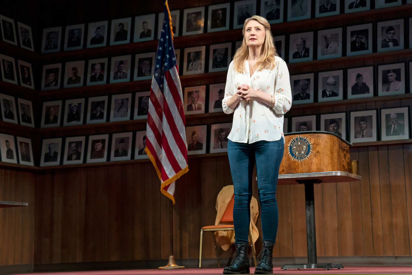 Heidi Schreck in "What the Constitution Means to Me" at the Helen Hayes Theatre. Photo by Joan Marcus.