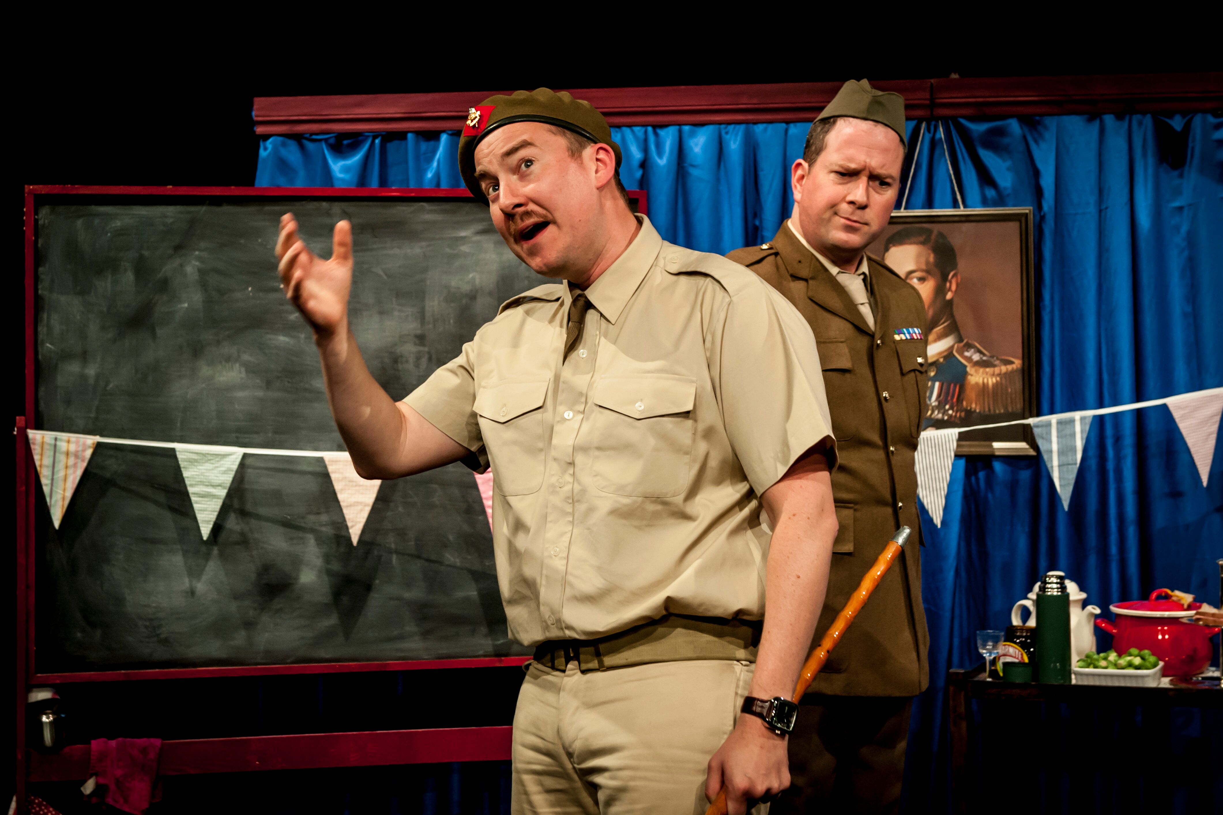 Matt Sheahan and Dan March in Fol Espoir's production of "Instructions for American Servicemen in Britain" at 59E59 Theaters' Brits Off Broadway festival. Photo by Lidia Crisafulli.