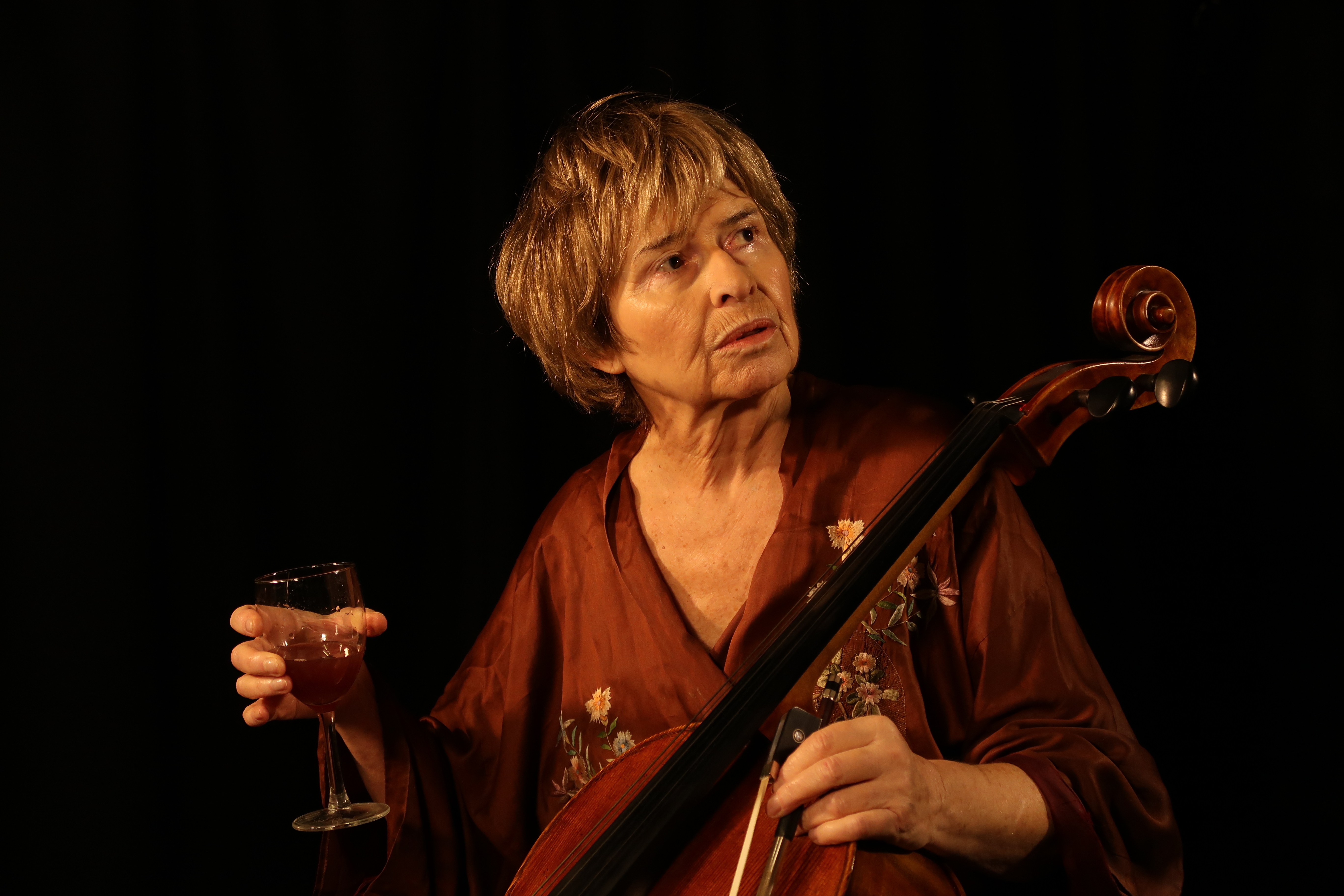 Brigit Forsyth in Word Mills' production of "Killing Time" at 59E59 Theaters' Brits Off Broadway festival. Photo by Darren Bell.