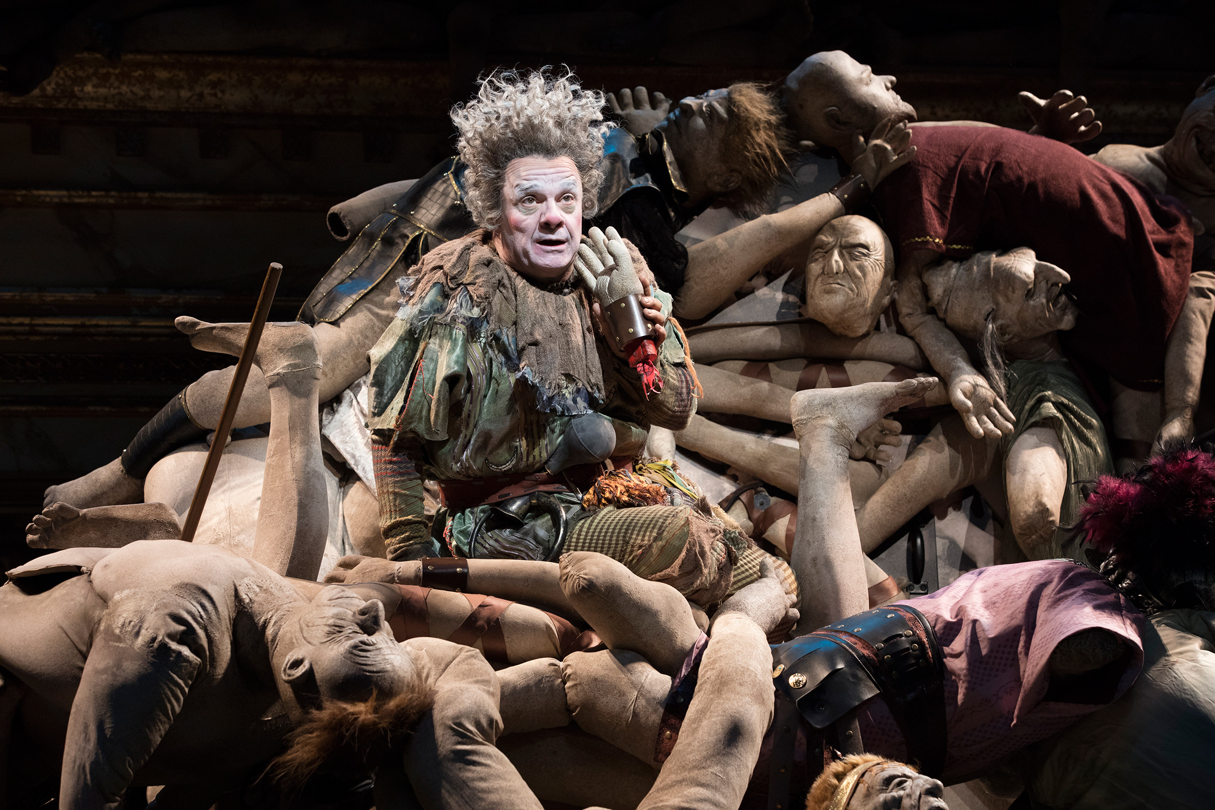 Nathan Lane in Taylor Mac’s "Gary: A Sequel to Titus Andronicus" at the Booth Theatre. Photo by Julieta Cervantes.