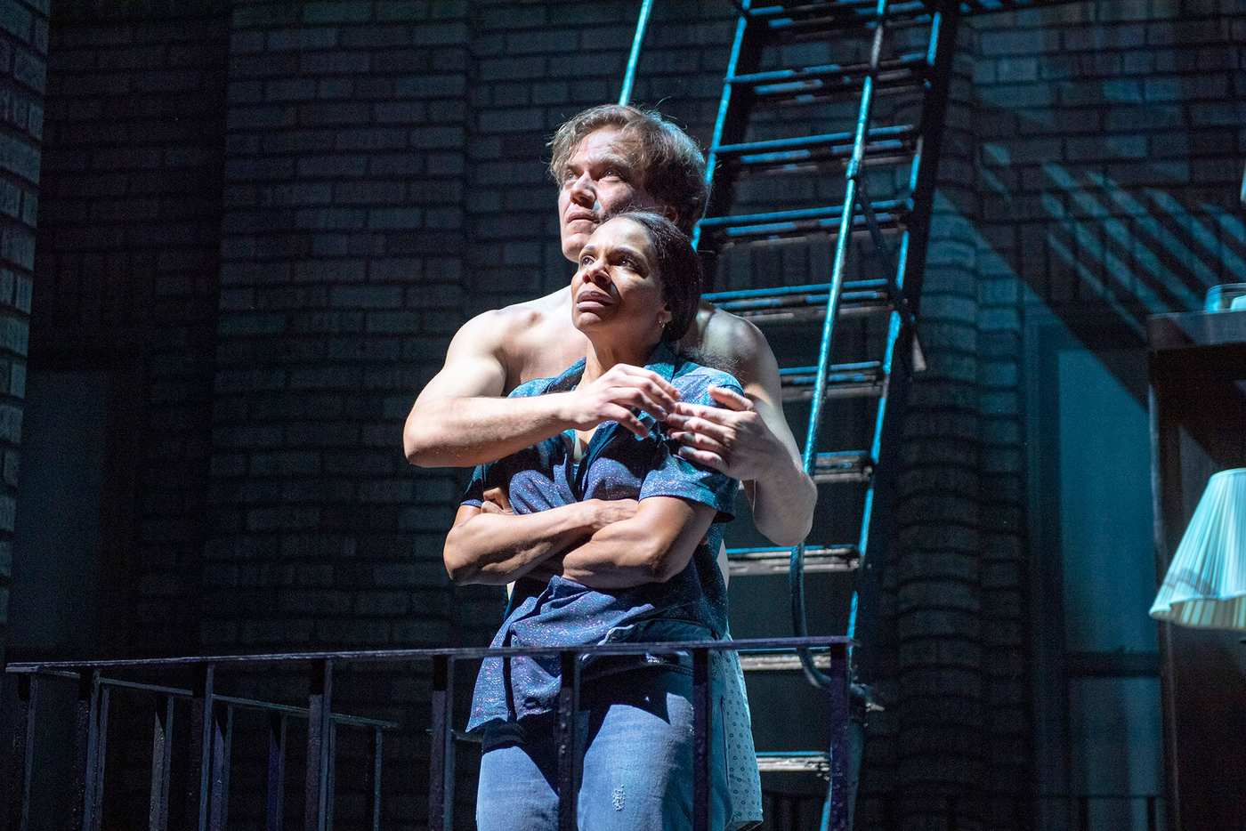 Audra McDonald and Michael Shannon in Terrence Mcnally's "Frankie and Johnny in the Clair de Lune" at the Broadhurst Theatre. Photo by Deen van Meer.