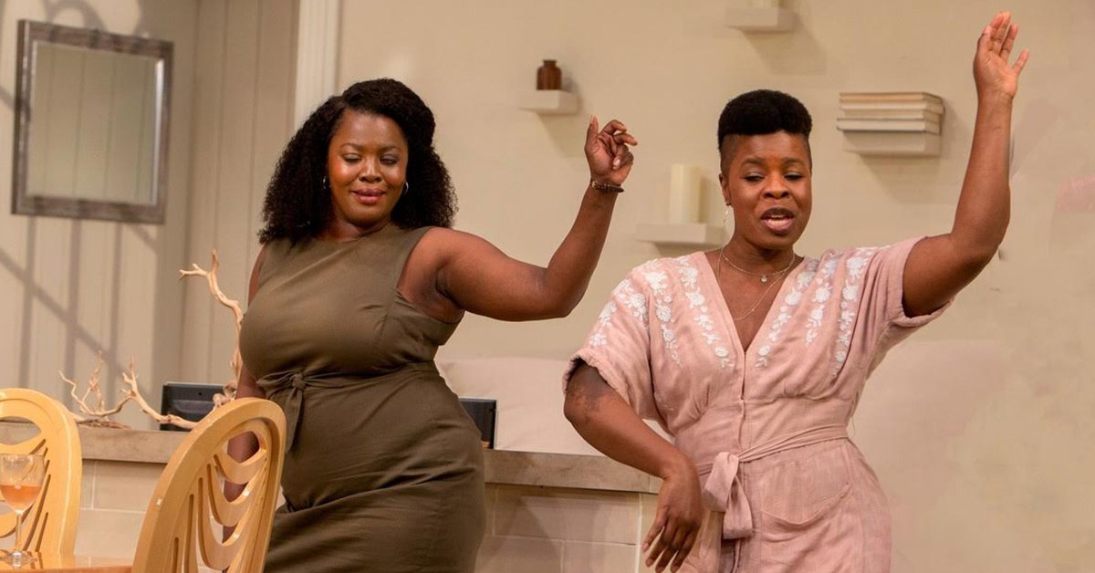 Heather Alicia Simms and Roslyn Ruff in Jackie Sibblies Drury’s "Fairview" at Theatre for a New Audience. Photo by Henry Grossman.