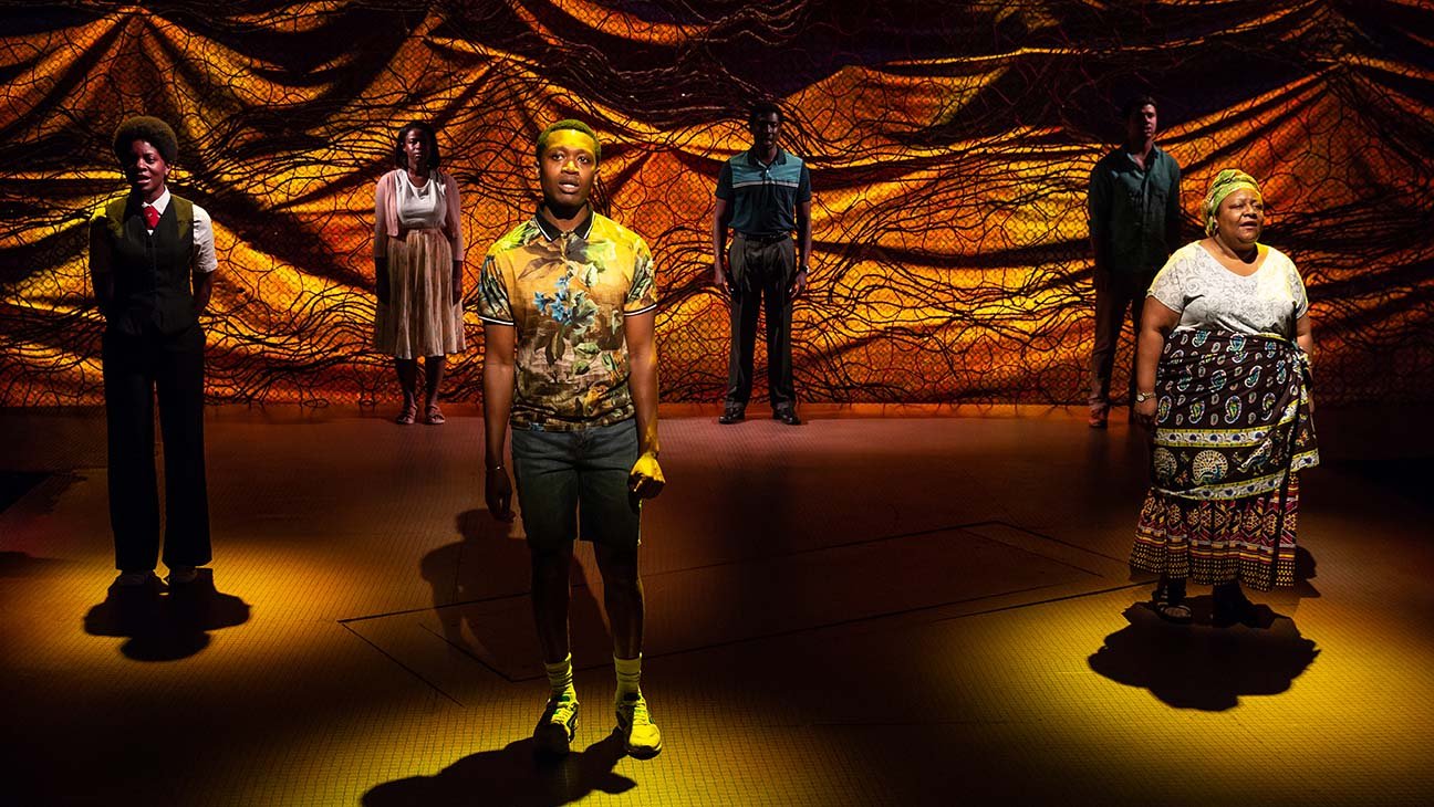 Latoya Edwards, Ato Blankson-Wood, and Myra Lucretia Taylor in Lincoln Center Theater's production of "The Rolling Stone" by Chris Urch at the Mitzi E. Newhouse Theater. Photo by Jeremy Daniel.