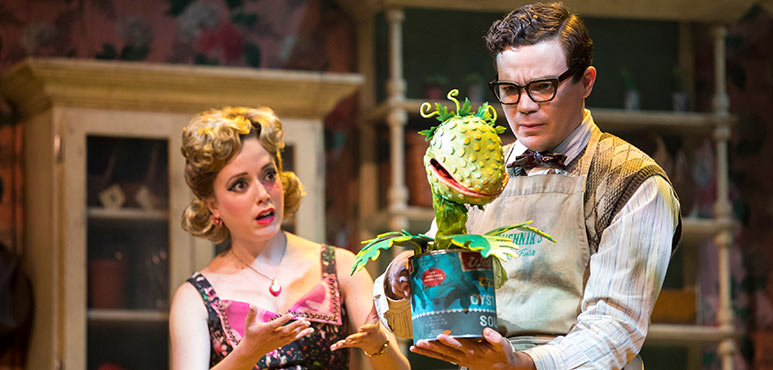 Gabi Epstein and André Morin in Alan Menken and Howard Ashman's "Little Shop of Horrors" at the Avon Theatre.