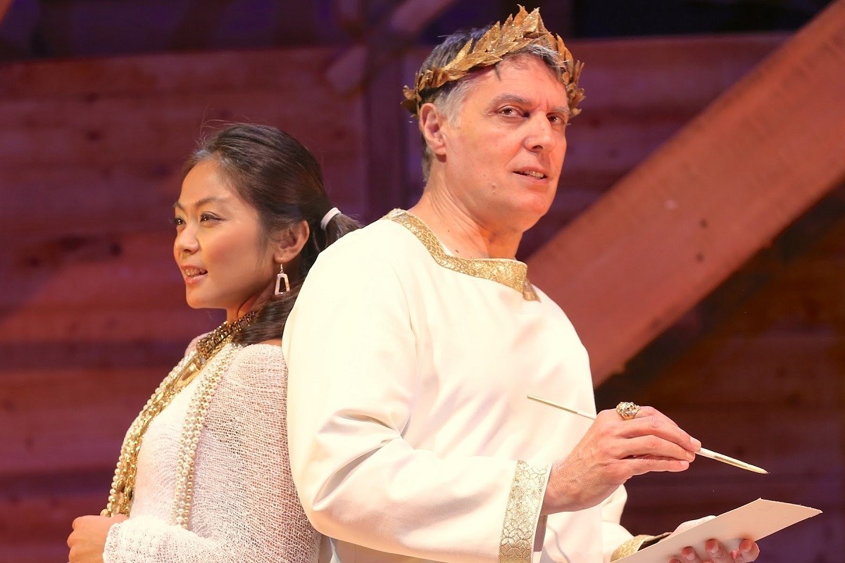 Teresa Avia Lim and Robert Cuccioli in Gingold Theatrical Group's revival of "Caesar and Cleopatra" George Bernard Shaw at Theatre Row. Photo by Carol Rosegg.