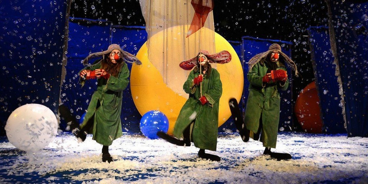 A scene from "Slava's Snowshow" at the Stephen Sondheim Theatre.