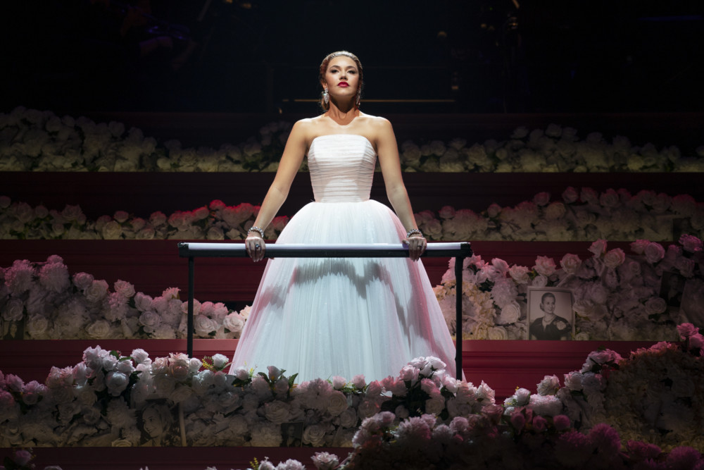 Solea Pfeiffer in New York City Center's gala production of "Evita" by Andrew Lloyd Webber and Tim Rice.