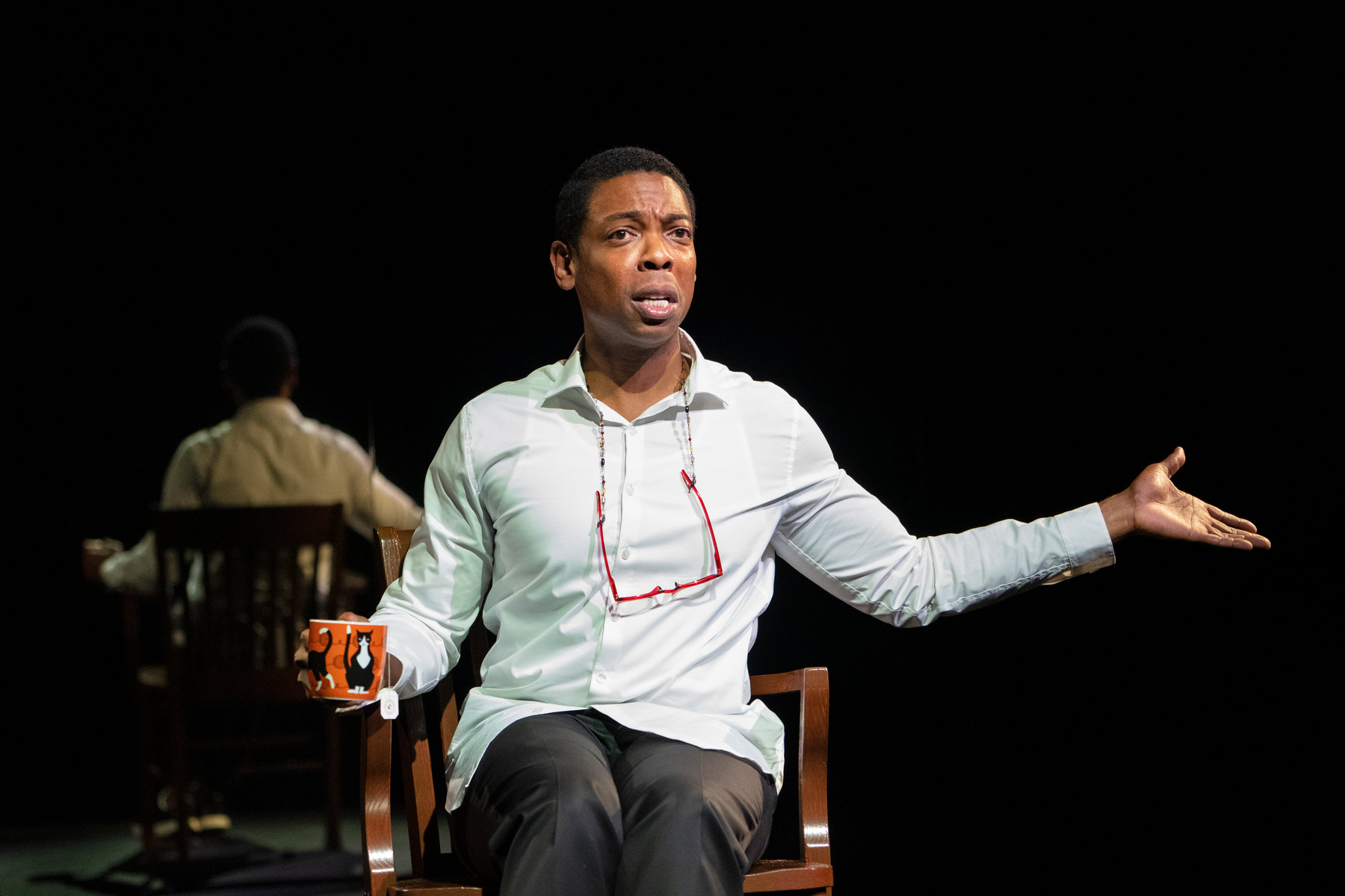 Michael Benjamin Washington in Signature Theatre Company's revival of "Fires in the Mirror" by Anna Deavere Smith at the Pershing Square Signature Center.