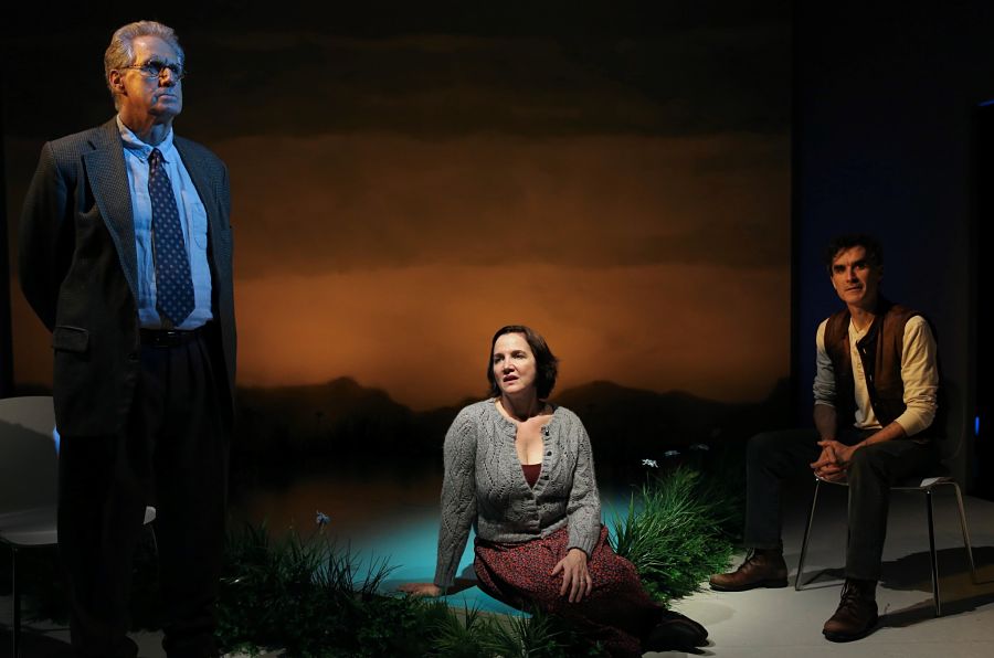 Paul O’Brien, Pamela Sabaugh, and Tommy Schrider in Keen Company's production of "Molly Sweeney" by Brian Friel at Theatre Row. Photo by Carol Rosegg.