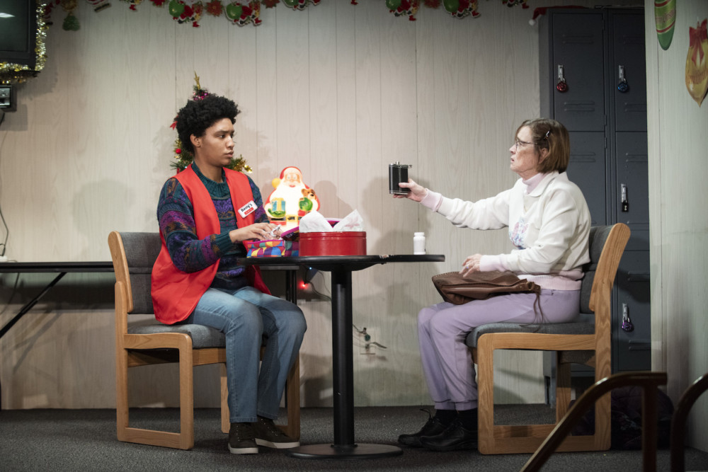 Jules Latimer and Ann McDonough in Atlantic Theater Company's "Paris" by Eboni Booth at Atlantic Stage 2. Photo by Ahron R. Foster.