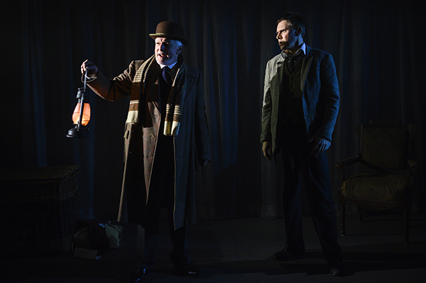 David Acton and Ben Porter in Stephen Mallatratt's "The Woman in Black" at the McKittrick Hotel. Photo by Jenny Anderson.