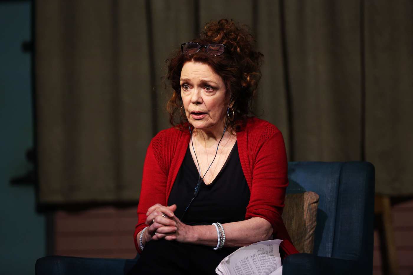 Deirdre O’Connell in Lucas Hnath's "Dana H." at the Vineyard Theatre. Photo by Carol Rosegg.