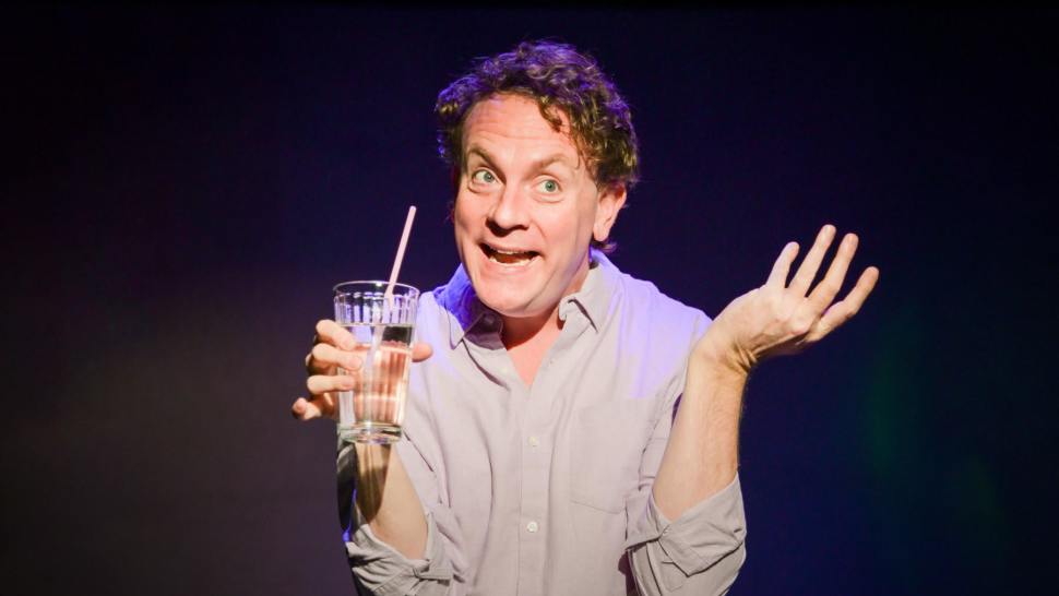 Drew Droege in "Happy Birthday Doug" at the SoHo Playhouse. Photo by Russ Rowland.