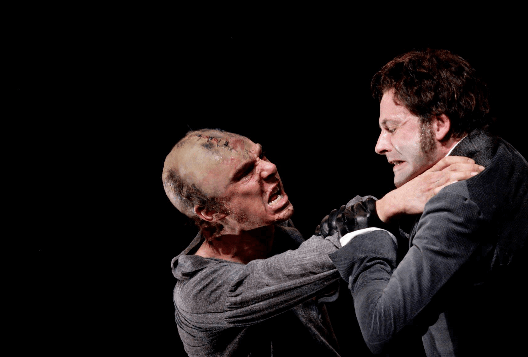 Benedict Cumberbatch and Jonny Lee Miller in the National Theatre's production of "Frankenstein" adapted for the stage by Nick Dear.