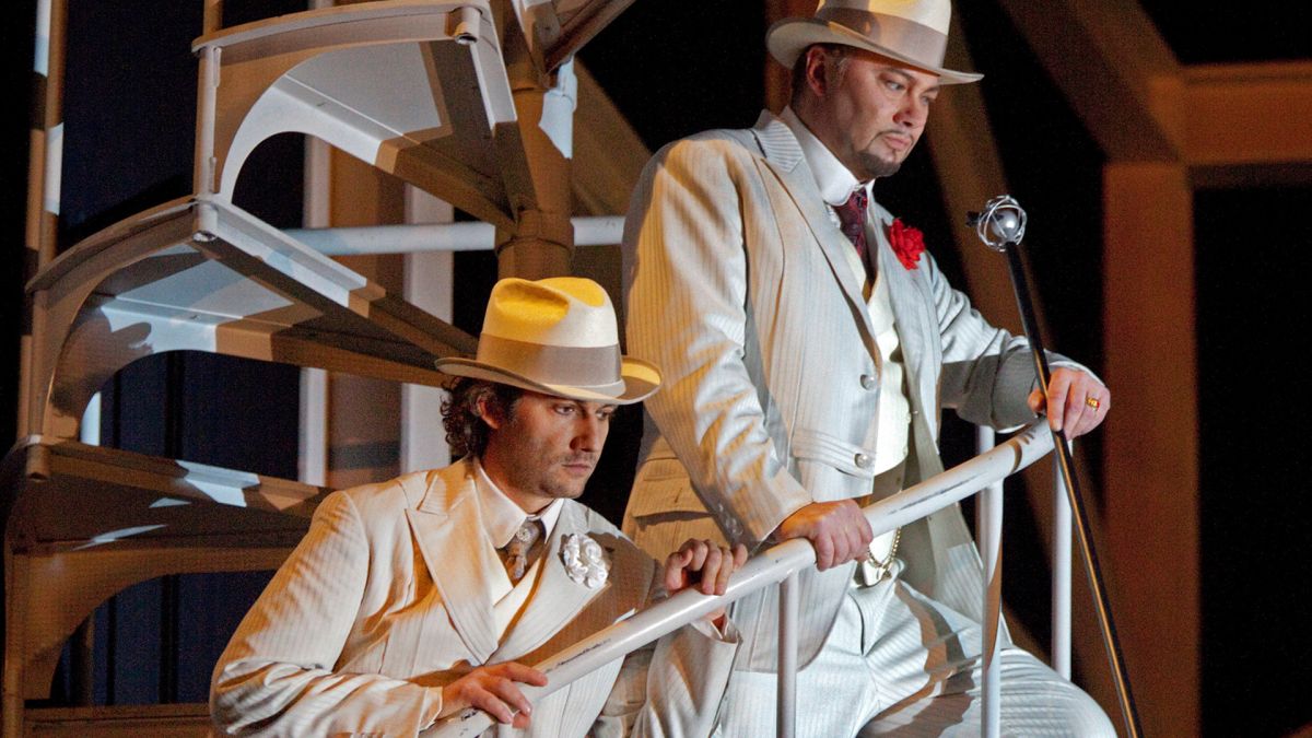 Jonas Kaufmann and René Pape in the Metropolitan Opera's production of Gounod's "Faust".