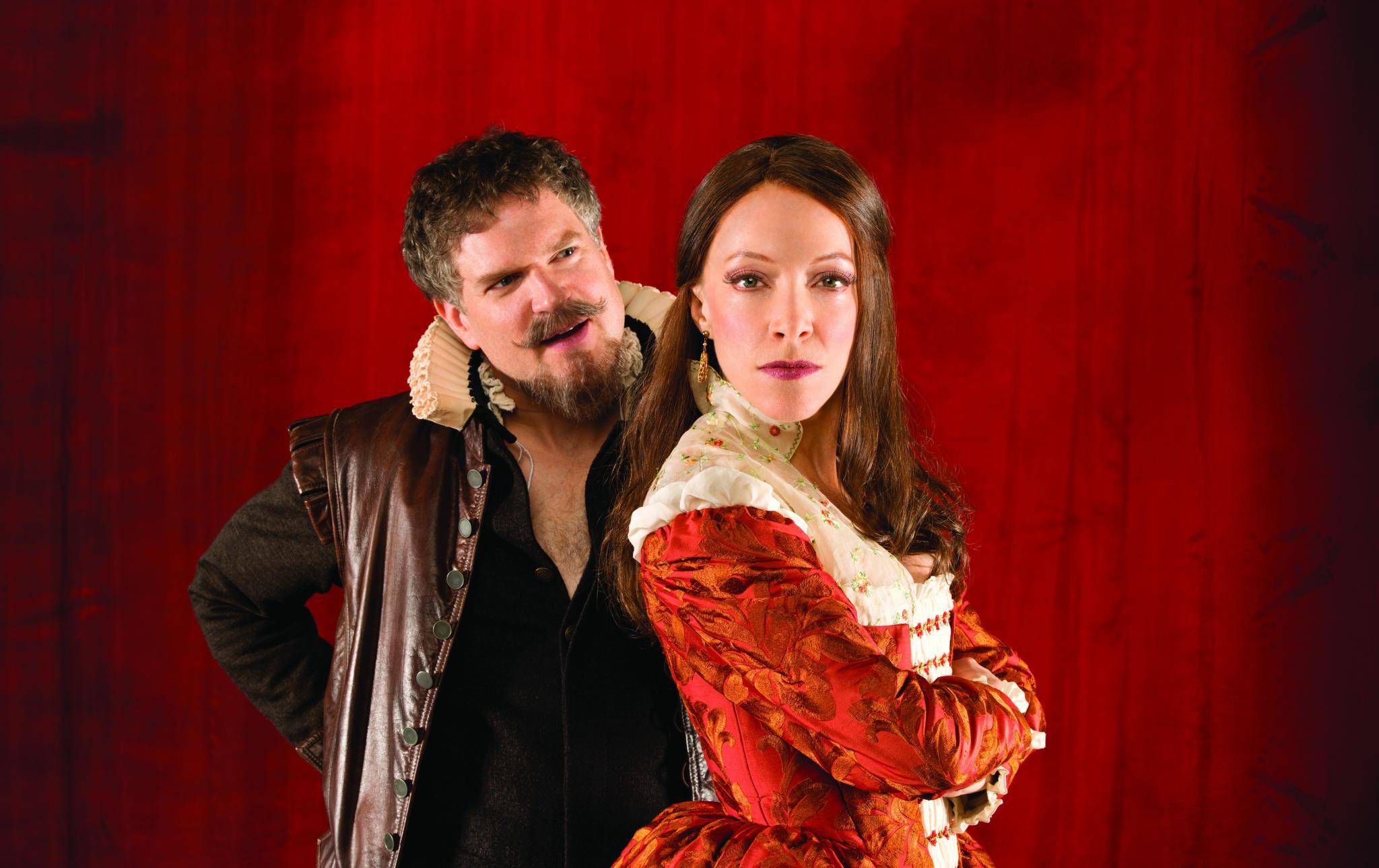 Ben Carlsen and Deborah Hay in the Stratford Festival's 2015 production of "The Taming of the Shrew". Photo by Don Dixon.