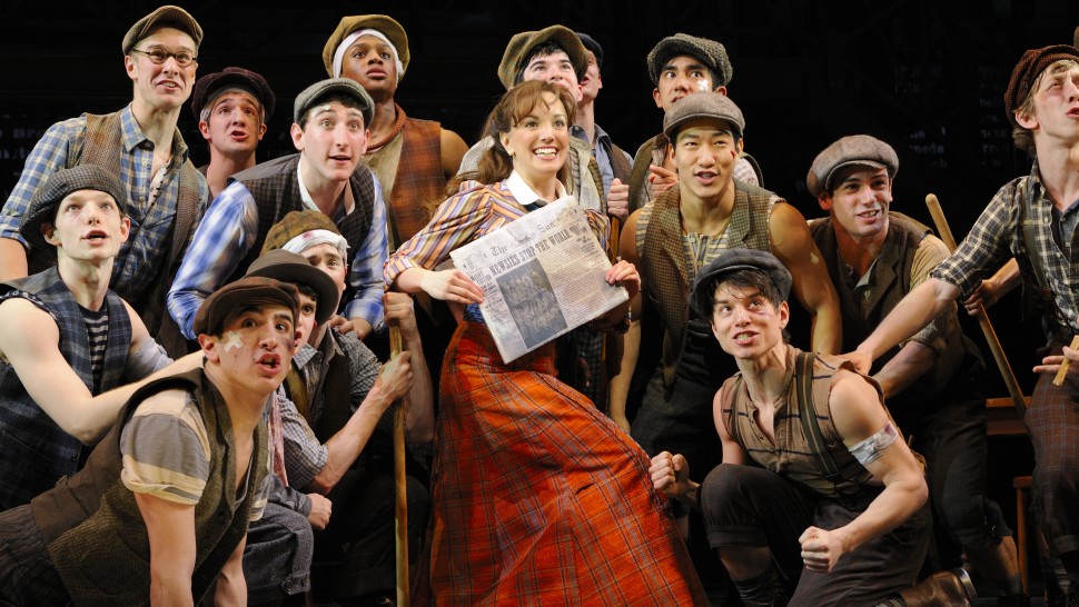 Kara Lindsay and the company of Disney's "Newsies".